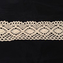 2 Y Natural Color Cotton Crochet Cluny Double Scalloped Trim 1 7/8&quot; US S... - €0,84 EUR