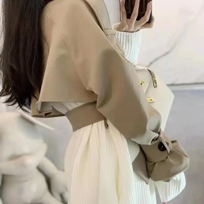 Koijizayoi Elegant  Autumn Winter Trench Fashion Office Lady Korean Long Coats W - £122.77 GBP