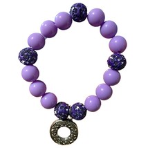Bracelet Purple Beads Donut Charm Kids Birthday Party Favors Ages 3+ New - £3.89 GBP