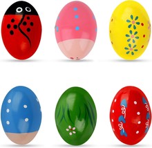 Easter Basket Stuffers, Set of 6 Easter Eggs, Wooden Percussion Musical Shake... - £11.49 GBP