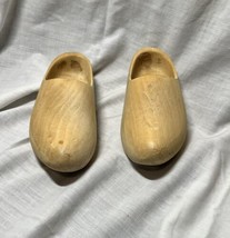 Vintage Plain Wooden Shoes, Clogs, Garden Footwear ~ 7 3/4&quot; Long &amp; 3&quot; Tall - £17.22 GBP