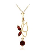 0.4 Carat 14K Yellow Gold Gemstone Elegant Butterfly Necklace Garnet 14&quot;... - $6,968.46 MXN