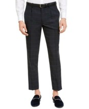 MSRP $60 Inc Men&#39;s Slim-Fit Windowpane Pleated Pants Navy Size 32X32 - $497.17 MXN