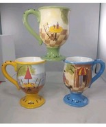 Jennifer Brinley Bistro Coffe Mug Cup Certified International Pedestal S... - $39.63 CAD