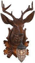 Wall Sconce Stag Head Rustic Hand Painted Cast Resin OK Casting Crystal ... - £534.76 GBP