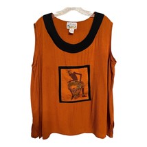 Vintage Freestyle Sleeveless Rayon Top – African Drummer Graphic – Size ... - $27.00
