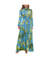 Woman Van Gogh Almond Blossom Long Sleeve High Neck Long Dress (Size XS ... - $48.90 CAD