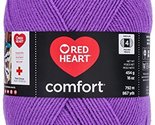 Red Heart Comfort Yarn-White, Violet &amp; Mint, Violet Mint Print - £15.79 GBP