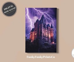 Artisan PRINTABLE wall art, Dracula&#39;s other castle-Black Light style | Download - £2.78 GBP