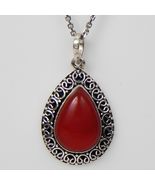 925 Sterling Silver Carnelian Gemstone Handmade Pendant Women Fest Gift ... - $65.57