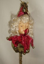 MARK ROBERT CHRISTMAS FAIRY ELF W Burgundy Hat with Bells Ornament  15&#39; ... - $28.70