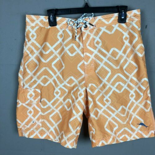 Tommy Bahama Men’s Board Shorts Trunks Lined Size L Orange DF26 - $5.94