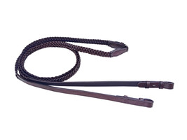 Full Horse English Braided Genuine Brown Leather Reins 805LR30BR - $32.99