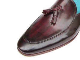 Paul Parkman Mens Shoes Loafer Black Purple Tassel Handmade 049-BLK-PURP - £305.60 GBP+