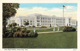 Postcard Green Bay WI Wisconsin East High School  F42 - £5.53 GBP
