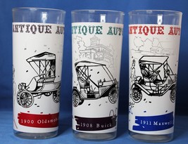 Set of 3 Vintage Libbey Tumblers Antique Autos from 1950s - $12.35