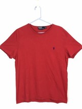 Large Polo By Ralph Lauren Embroidered Pony Red Custom Fit T-SHIRT - £10.08 GBP