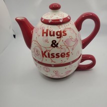 Pink Red Hearts Tea for One Set HUGS and Kisses Ganz Bella Casa Vintage Unique - £38.06 GBP