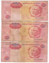 Angola, 10000 Kwanzas, (Lot of 3) Banco Nacional De angola Banknotes - $11.27