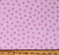 Flannel Pink Swirls Dots Baby Cotton Flannel Fabric Print by the Yard D275.34 - £7.93 GBP