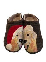 Ll B EAN Womens Slippers Brown Wool Christmas Dog Daybreak Scuffs Size 6 M - £18.17 GBP