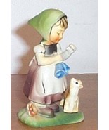 Vintage  Figure Girl With Pet Cat - $10.00