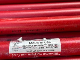 Allied Tube &amp; Conduit Fire alarm EMT 3/4&quot; Red Sold per Foot - $18.63 MXN