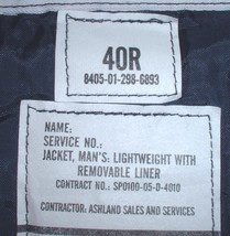 USAF US Air Force late model windbreaker liner size 40 Regular, Ashland ... - $15.00