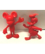 Mickey Mouse &amp; Donald Duck LOUIS MARX - 1971 Vintage Set of 2 Figures - $27.13 CAD