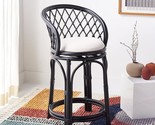 Safavieh Home Collection Tura Black/White Solid Wood Rattan 25-inch Coun... - $444.99
