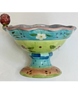 Sue Zipkin-Certified International 3D Rose Petal Pedestal Serving Bowl - $22.88 CAD