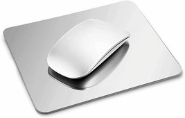 Dual-Sided Metal Mousepad, Aluminum Alloy, Silver, 11.8” × 9.4” - $24.74