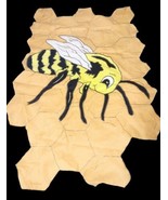 Vintage Applique Double Sided Bee Honeycomb Garden Flag 27.5 x 45 - £11.68 GBP