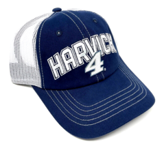 Nascar #4 Kevin Harvick Navy Blue White Mesh Trucker Adjustable Snapback Hat Cap - £16.72 GBP