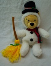 Disney Store Winnie The Pooh Bear As Snowman 8" B EAN Bag Stuffed Toy - $14.85