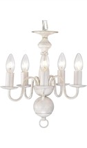 White Chandelier Small Rustic Chandeliers Farmhouse Metal Chandeliers 5 ... - $49.49