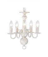 White Chandelier Small Rustic Chandeliers Farmhouse Metal Chandeliers 5 ... - $49.49