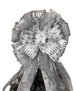 Handmade Christmas Tree Bow Topper Large Silver 27x12 Inches - $316.21 MXN