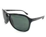 Ray-Ban Sunglasses RB4128 601 Polished Black Square Frames w/ Green Lenses - $54.44