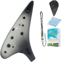 Ice-Crack Alto C Ceramic Ocarina With Song Book For Beginners, 12 Hole O... - £31.91 GBP