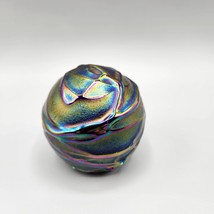 The Glass Eye Studio MSH Art Glass Paperweight Iridescent Textured 1988 Signed - £38.75 GBP