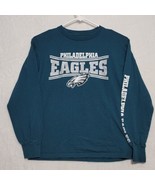 Majestic Philadelphia Eagles Mens T Shirt Size M Medium Green Long Sleev... - £18.75 GBP