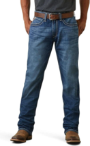 New Ariat Jeans 44x36 M4 Relaxed Straight Leg Jeans Mens Blue Denim Heat... - £37.79 GBP