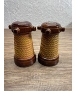 Vintage Nautical Dock Rope Ceramic Salt and Pepper Shakers Ocean Beach K... - $203.19 MXN