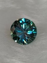 6.95Ct Greenes Blue Loose Real Moissanite Size 12.9 mm Wholesale Certified - £47.74 GBP