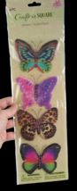 Butterflies Pop-Up Stickers Crafter&#39;s Square 4 pc Colorful 3D Butterfly Glitter - £7.92 GBP