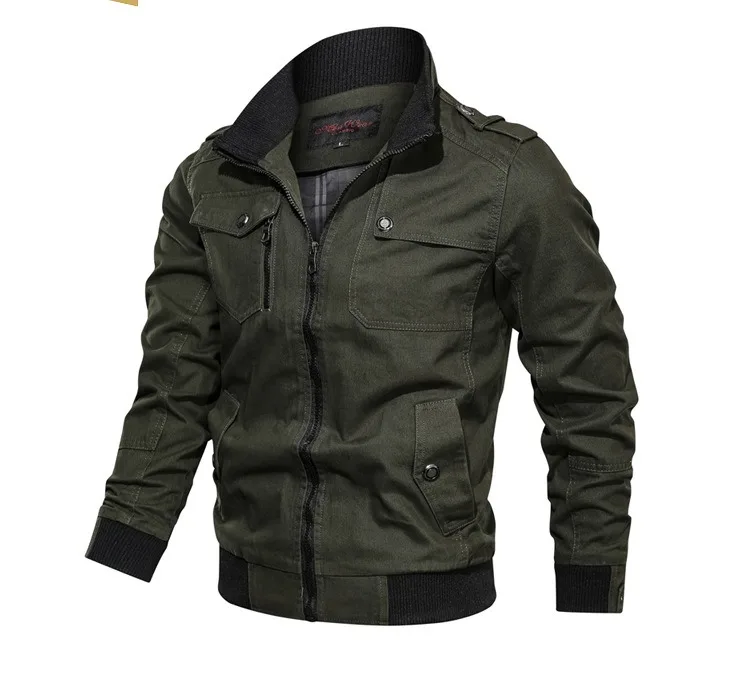 Causal Jacket Men Bomber Jackets  Fashion Pilot Coat Army Men&#39;s Cargo Flight Coa - £114.43 GBP