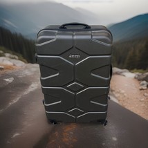 Jeep Rolling Spinner Suitcase Heavy Duty Hard Case Luggage Dark Gray 18&quot;... - £38.83 GBP