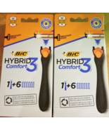 Lot of 4- BIC Comfort 3 Disposable Razors for Men, 1 Handle + 6 Cartridg... - $23.22