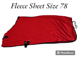 Fleece Horse Sheet size 78 Red with Black Binding USED - $24.99